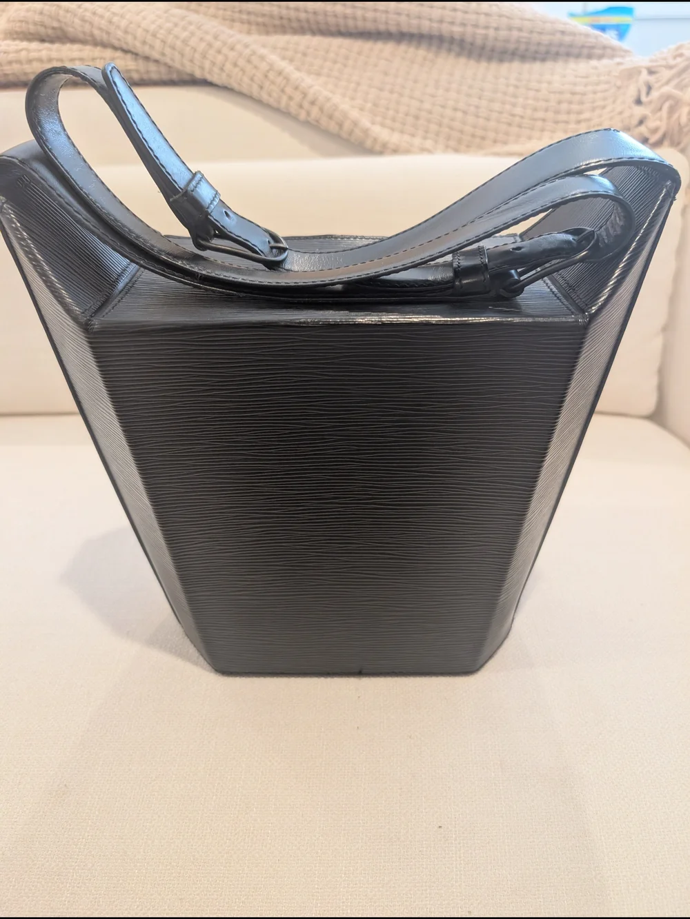 Louis Vuitton Black Textured Leather Wristlet